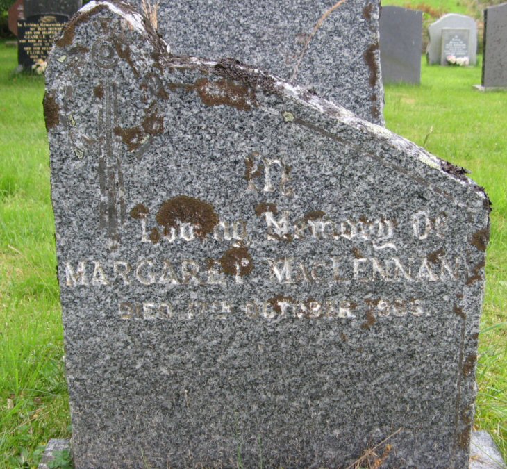 Photo of headstones/Margaret MacLennan d1966 hdstn Milton Strathconon